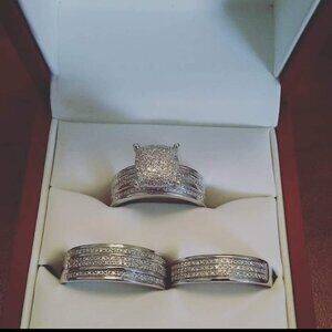 10K White gold Wedding Set